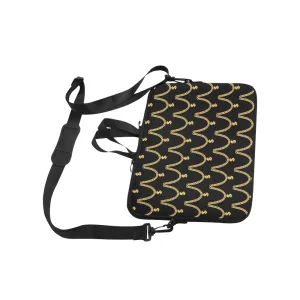 Gold Chain Pattern Classic Laptop Sleeve w/Strap