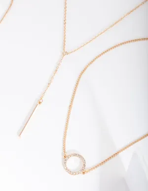 Gold Circle Bar Choker Pack