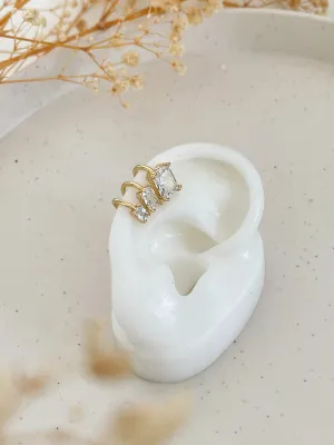 Gold Cubic Zirconia Crystal Earcuff