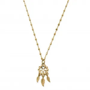 Gold Delicate Cube Dream Catcher Necklace GNDC3291