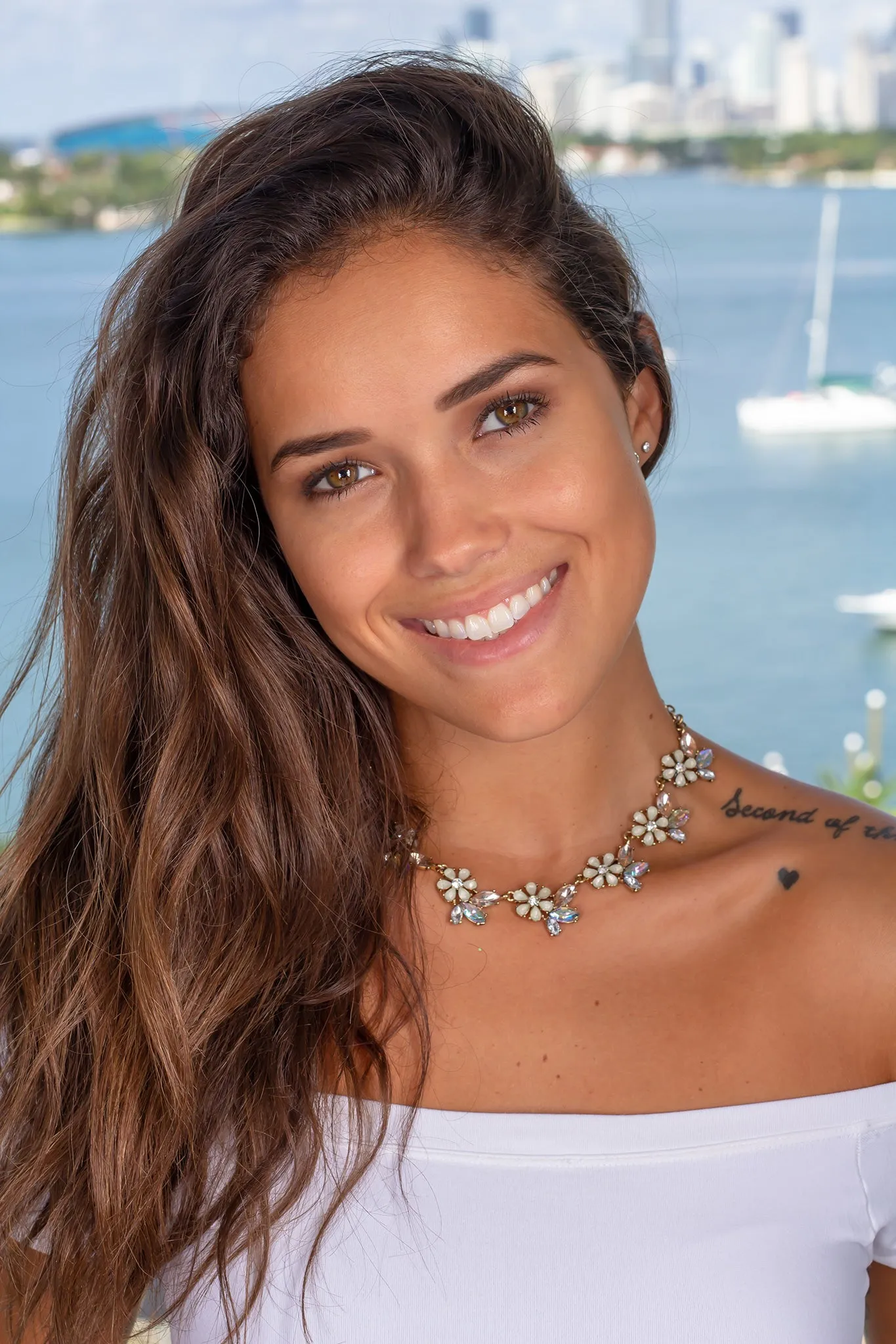 Gold Flower Statement Necklace