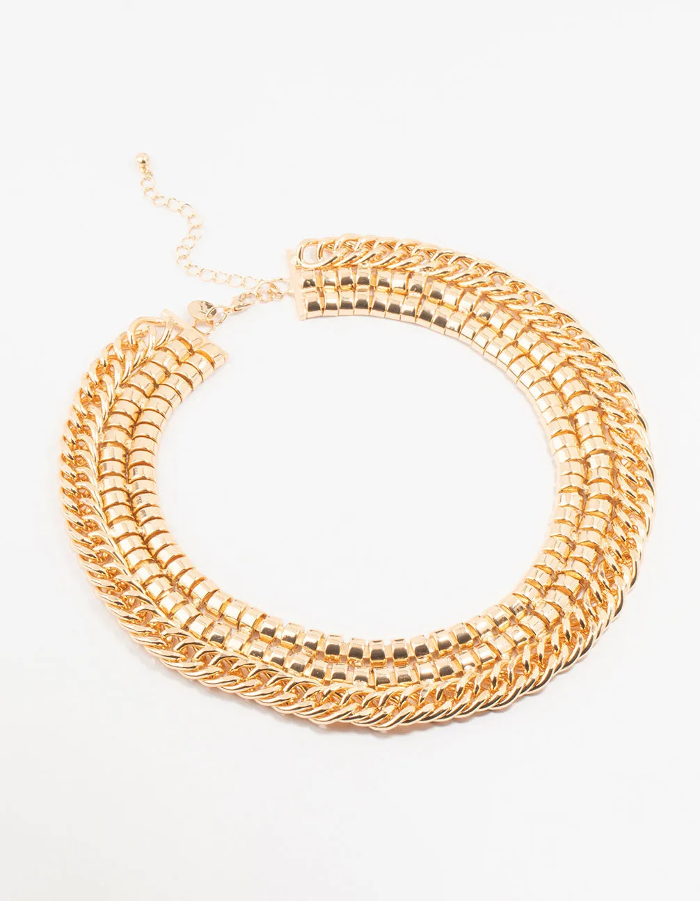 Gold Multiple Chains Chunky Necklace