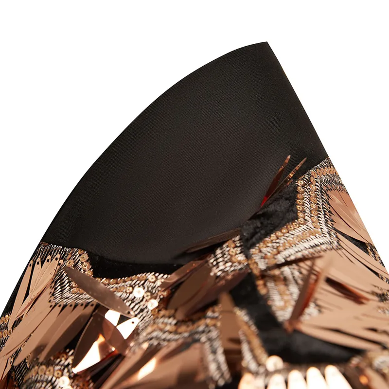 Gold Sequin Single-Breasted Blazer