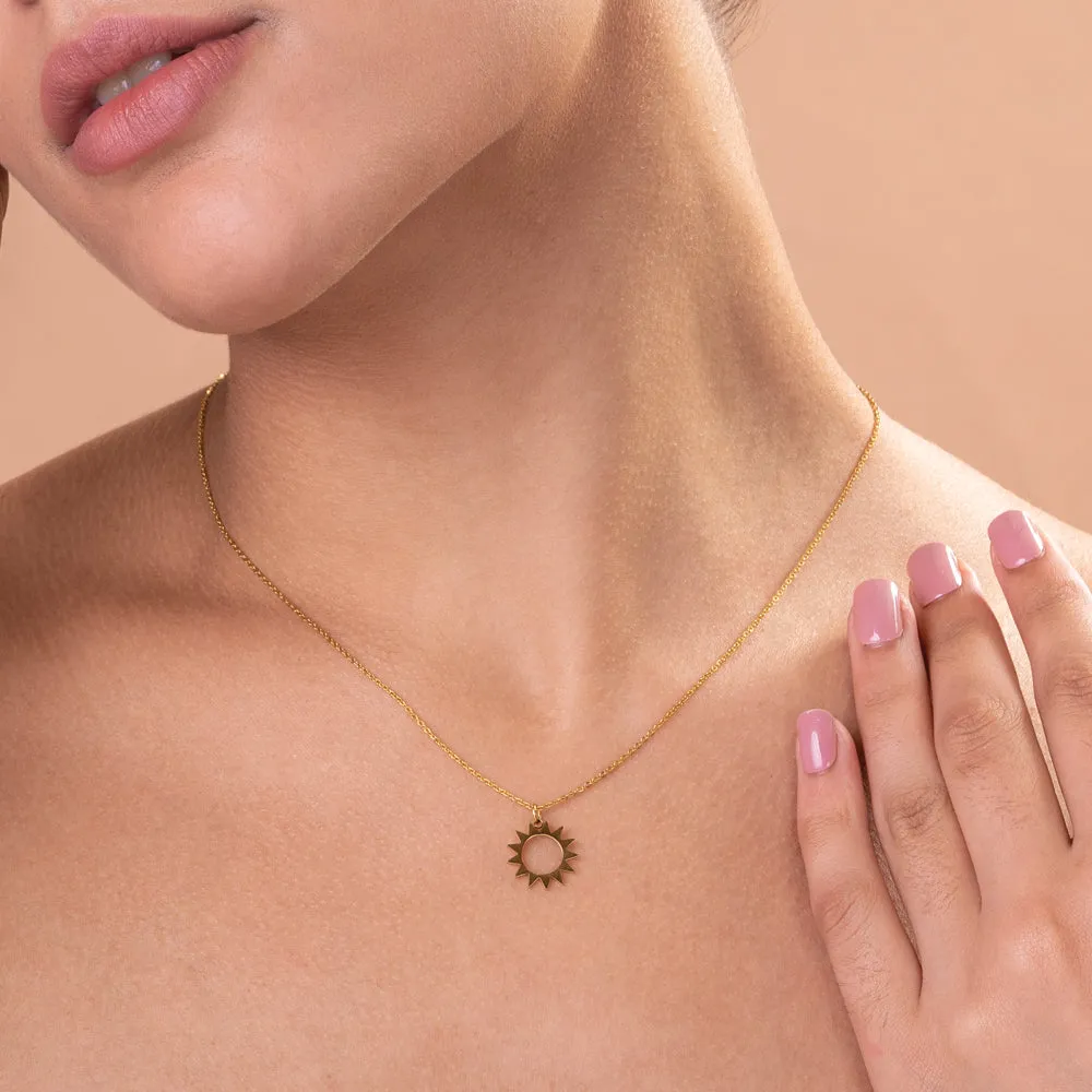 Gold Sun Pendant Necklace