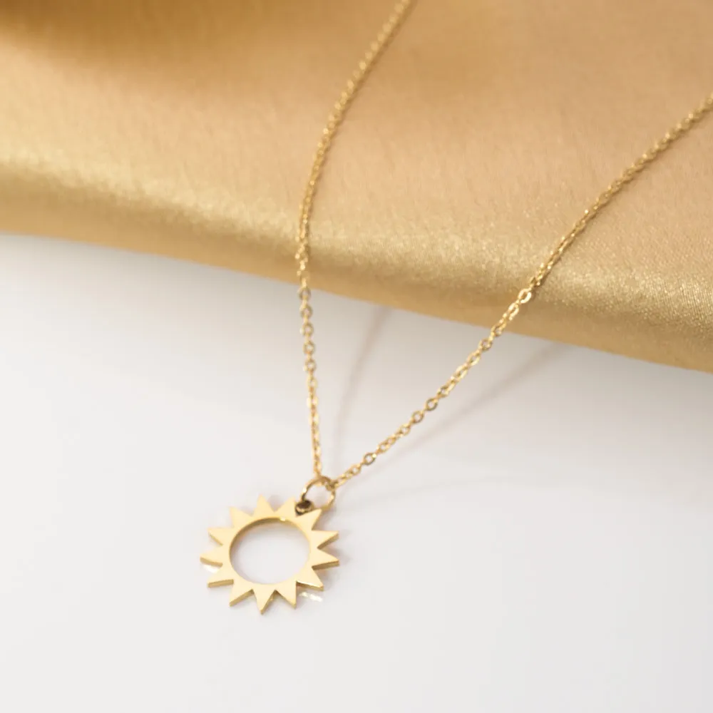 Gold Sun Pendant Necklace