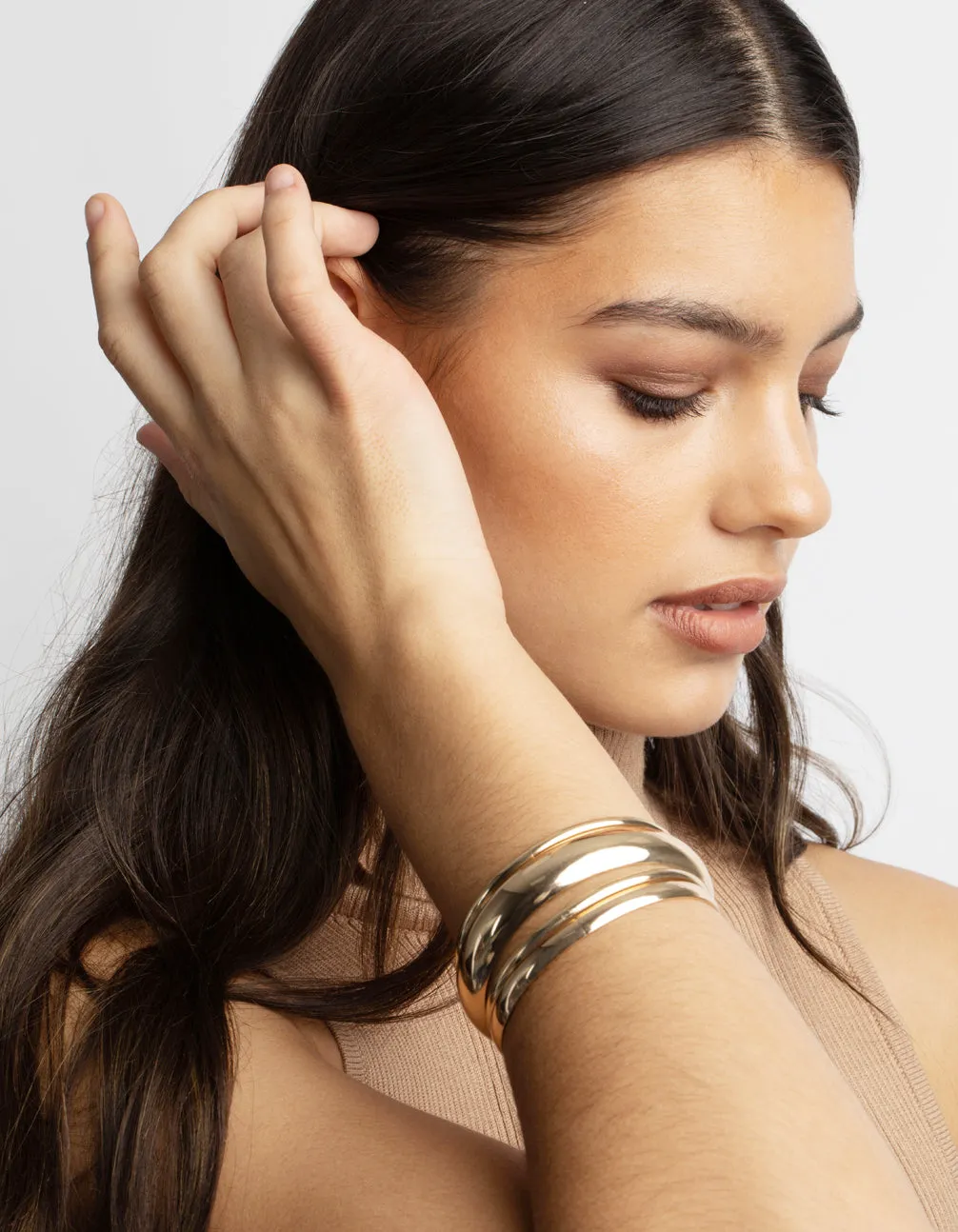 Gold Thick & Thin Bangle Bracelet 4-Pack