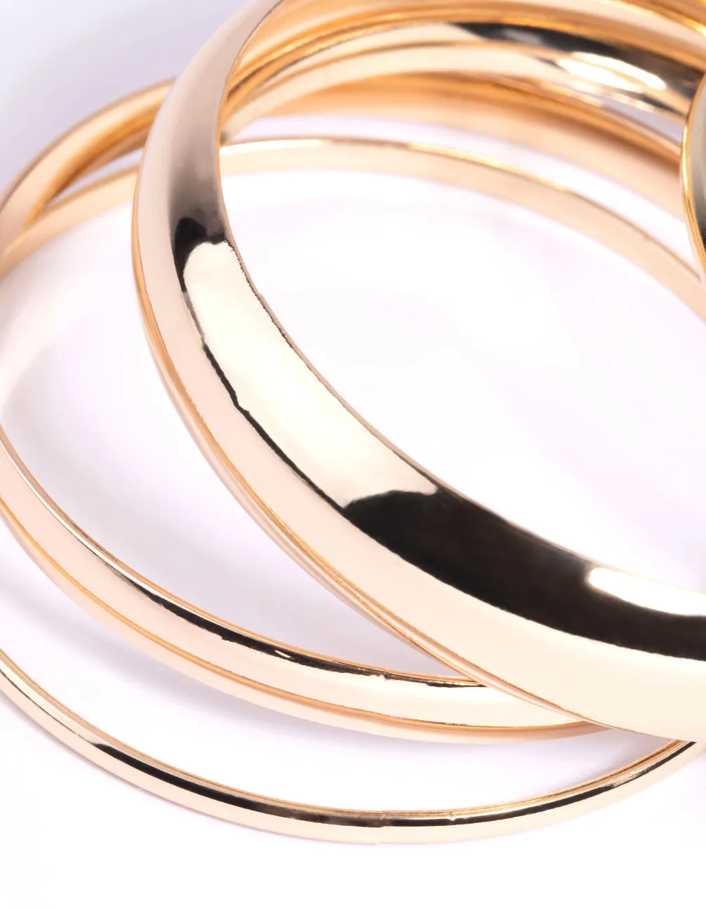 Gold Thick & Thin Bangle Bracelet 4-Pack