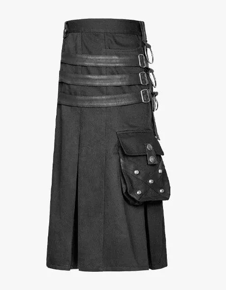 Gothic Black Utility Kilt