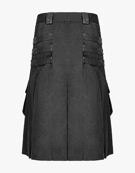 Gothic Black Utility Kilt