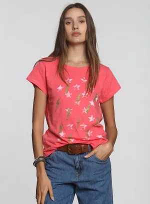 Graphic Ava Tee - Faded Red Bolts