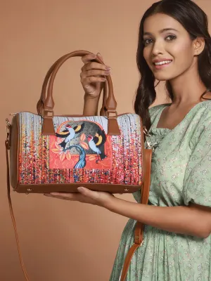 Graphic Printed Structured Handheld Bag