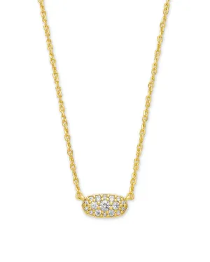 Grayson Gold Pendant Necklace in White Crystal by Kendra Scott