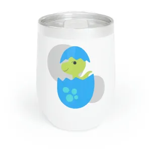 Green and Blue Dinosaur Egg Chill Wine Tumbler