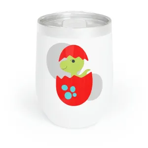 Green and Red Dinosaur Egg Chill Wine Tumbler