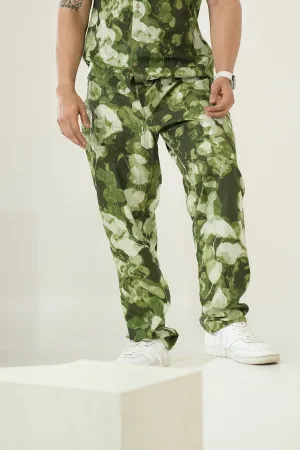 Green color pants with Leaves print | Style Matters