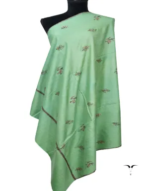 Green Embroidery Pashmina Shawl 7108