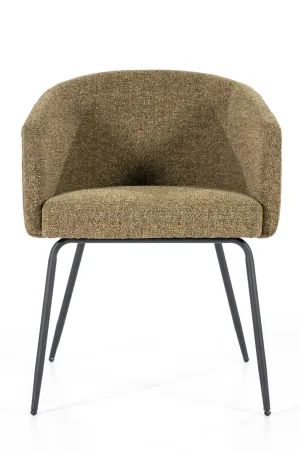 Green Polyester Curved Back Dining Chair | Eleonora Astrid