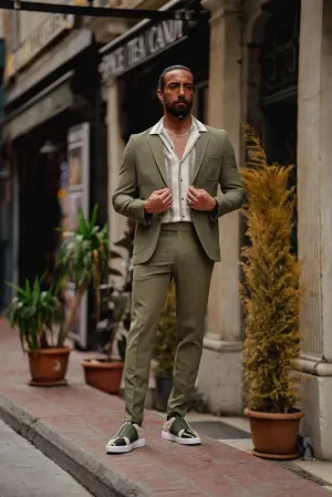 Green Slim Fit Groom Wedding Suit for men by GentWith