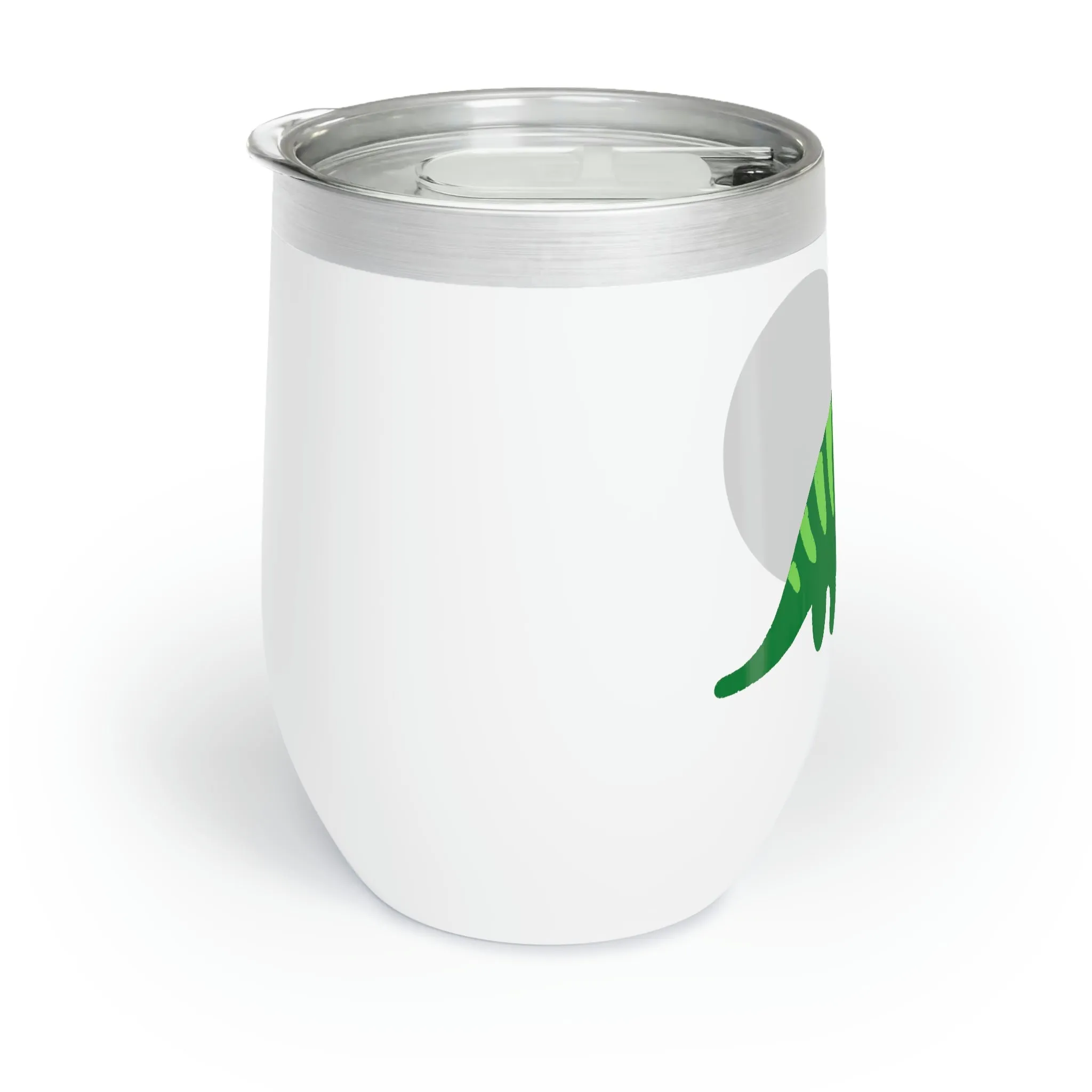 Green Triceratops Dinosaur Chill Wine Tumbler