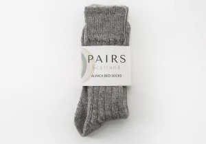 Grey Alpaca Bed Socks  - Made in Britain