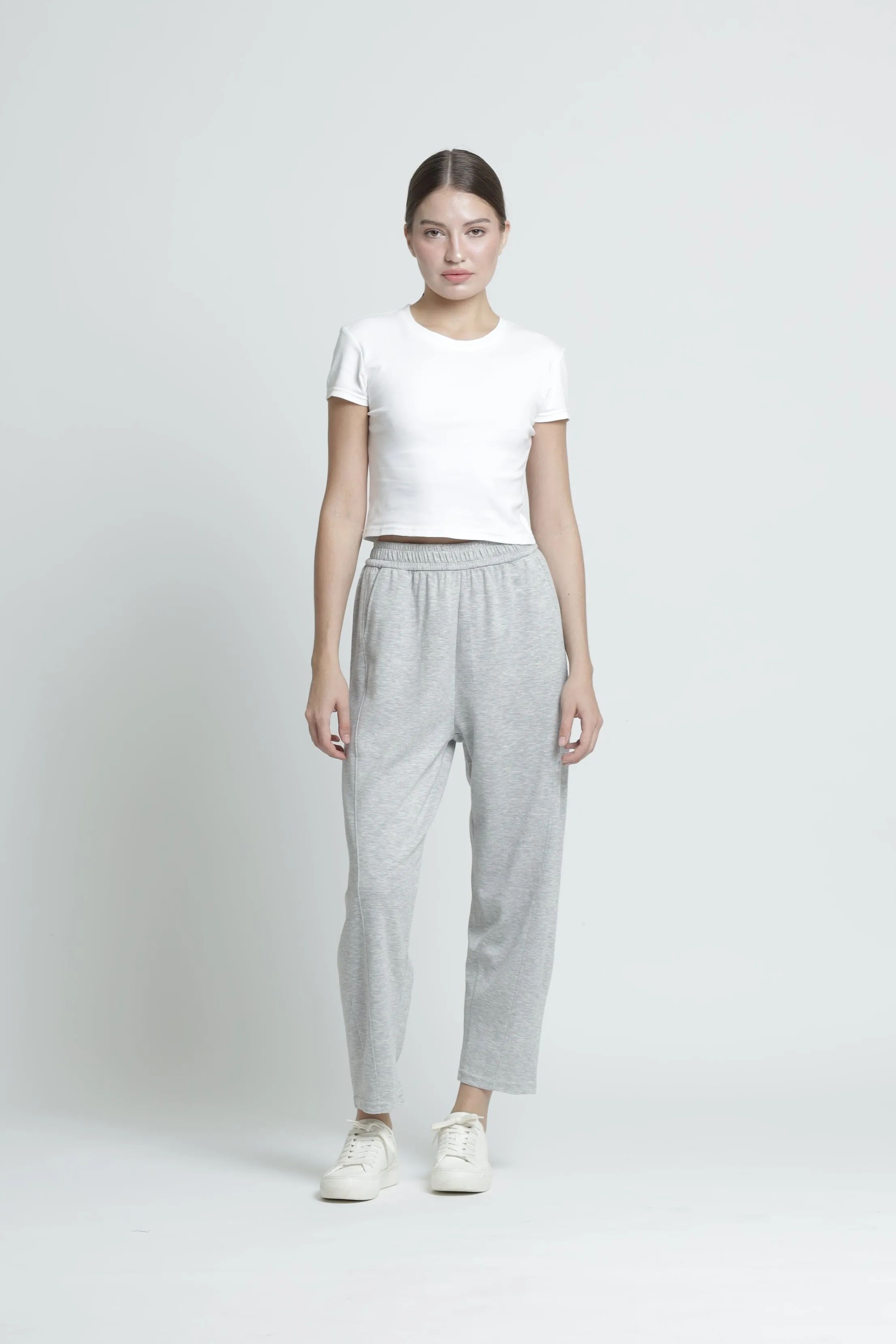 Grey Bamboo Lyocell Relaxed Pants