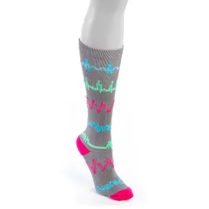 Grey Cardiac Rhythm Compression Socks