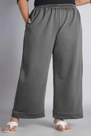 Grey Fleece Palazzo