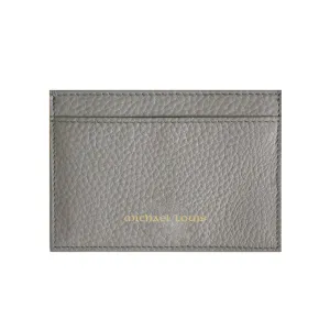 Grey Pebbled Leather Classic Card Holder
