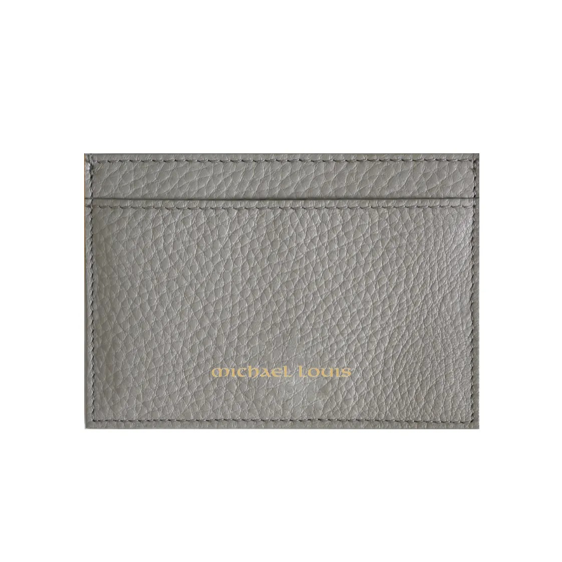 Grey Pebbled Leather Classic Card Holder