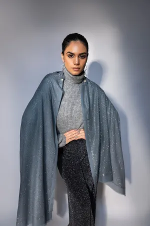 Grey Shawl with Swarovski Design