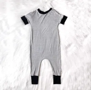 Grey Striped Tee Romper