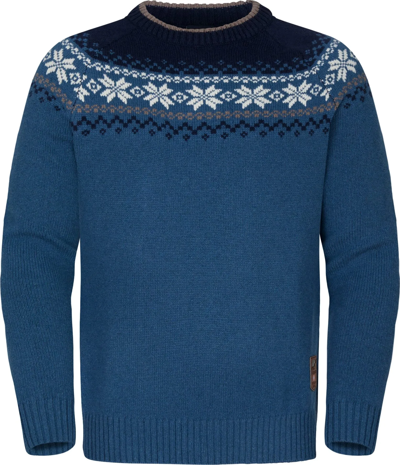 Gridarmor Men&#x27;s Snøkrystall Round Neck Ullgenser Blue/White/Navy | Buy Gridarmor Men&#x27;s Snøkrystall Round Neck Ullgenser Blue/White/Navy here | Outnorth