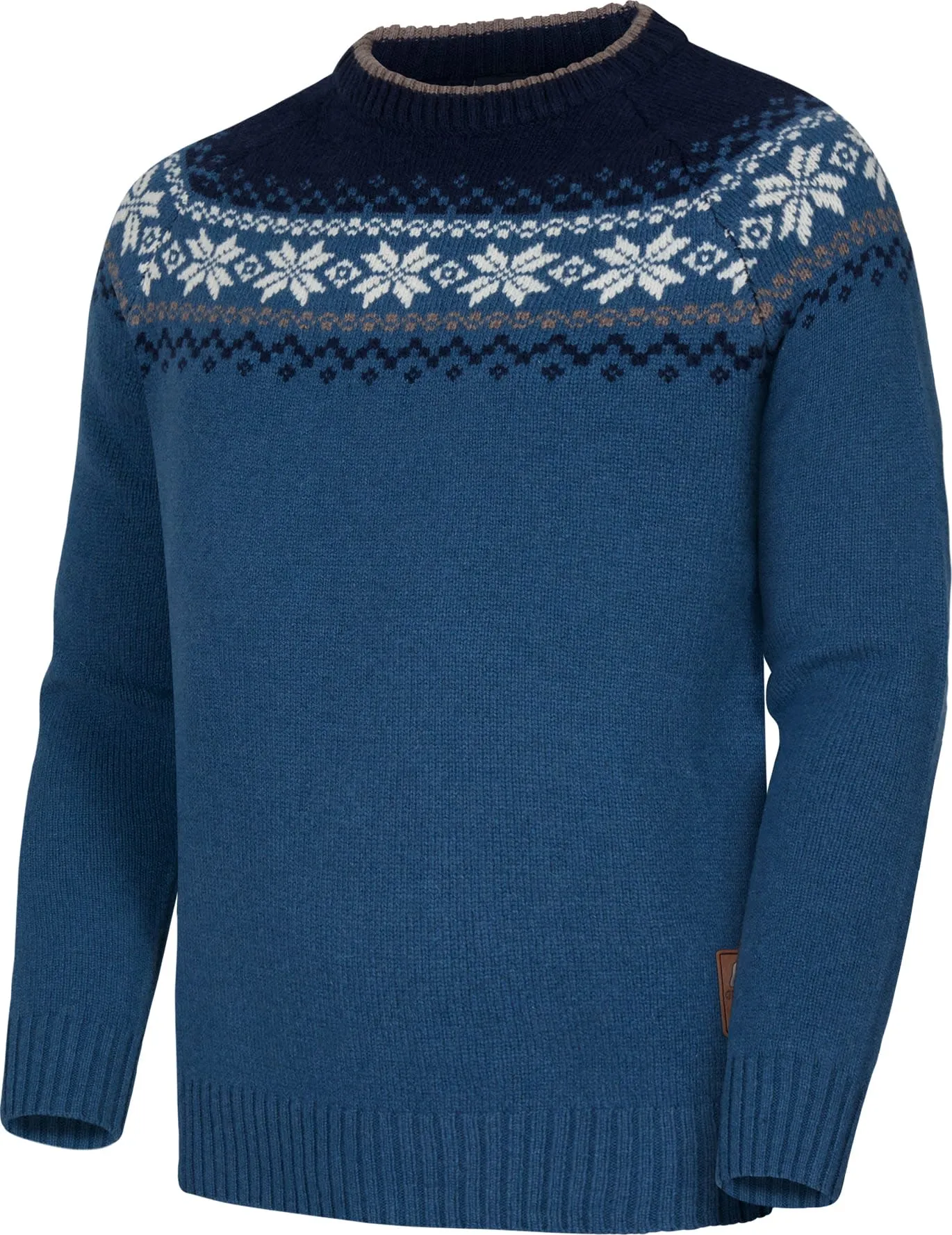 Gridarmor Men&#x27;s Snøkrystall Round Neck Ullgenser Blue/White/Navy | Buy Gridarmor Men&#x27;s Snøkrystall Round Neck Ullgenser Blue/White/Navy here | Outnorth