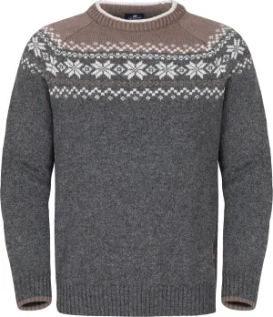 Gridarmor Men&#x27;s Snøkrystall Round Neck Ullgenser Mid Grey Melange/White | Buy Gridarmor Men&#x27;s Snøkrystall Round Neck Ullgenser Mid Grey Melange/White here | Outnorth