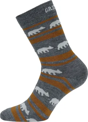 Gridarmor Striped Bear Merino Socks Grey/Beige/White | Buy Gridarmor Striped Bear Merino Socks Grey/Beige/White here | Outnorth