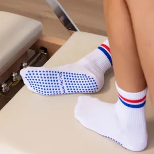 Grippy Crew Socks - Red White and Blue (Barre / Pilates)
