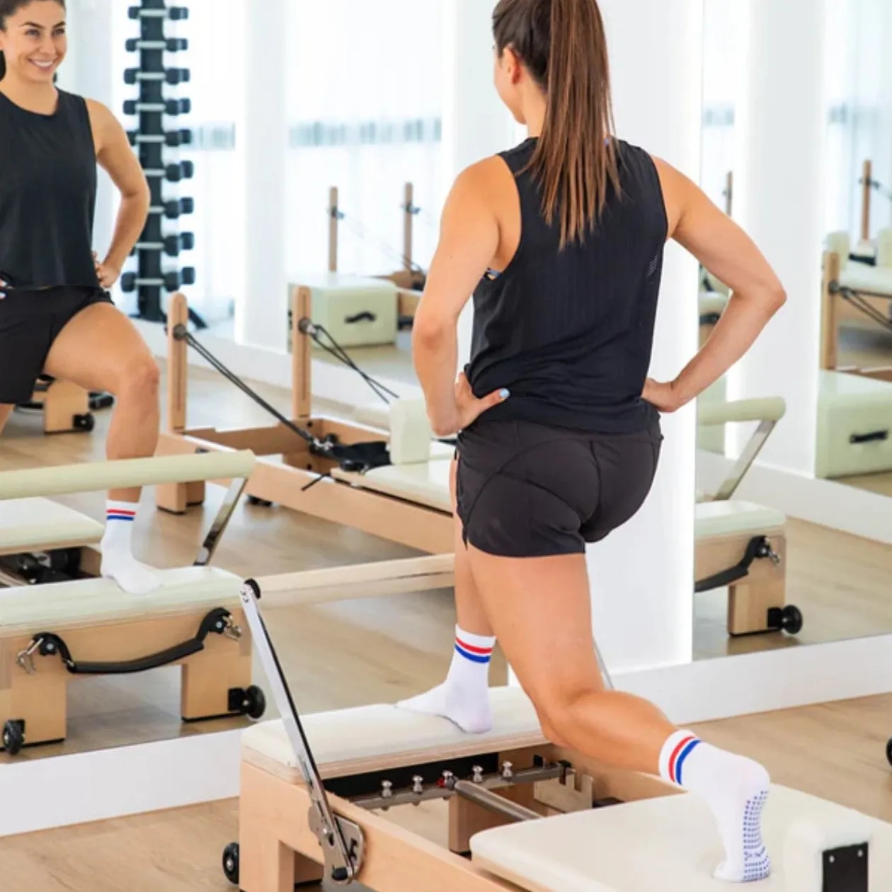 Grippy Crew Socks - Red White and Blue (Barre / Pilates)