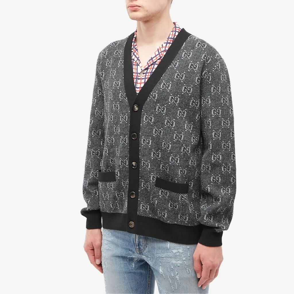 Gucci GG Logo Knit cardigan, gray