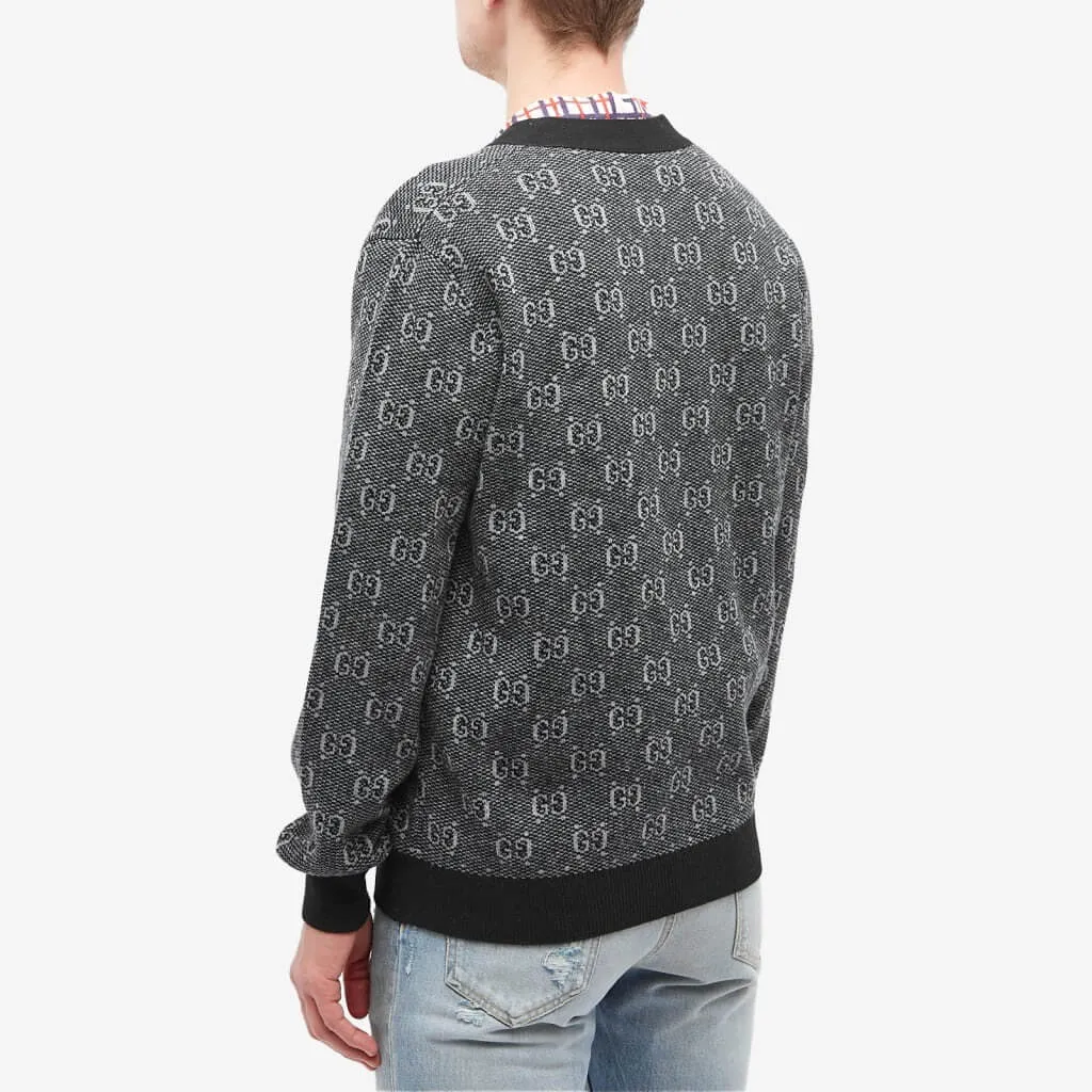 Gucci GG Logo Knit cardigan, gray