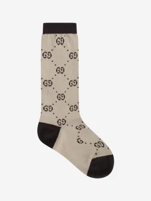 Gucci Kids GG Socks in Beige