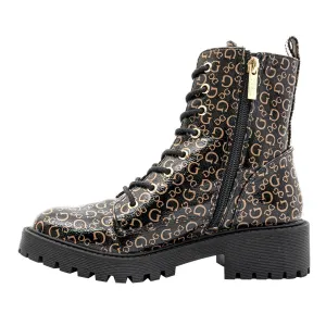Guess Platform Ankle Boots Leather Black Colour For Women