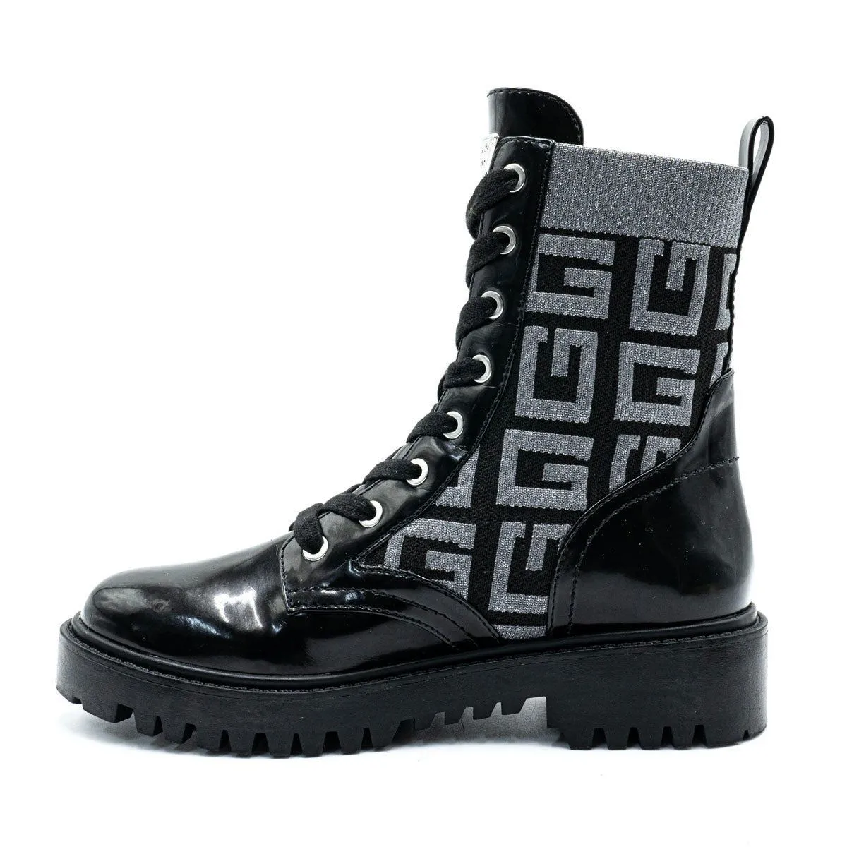 Guess Platform High Boots Fabric Black Colour For Women