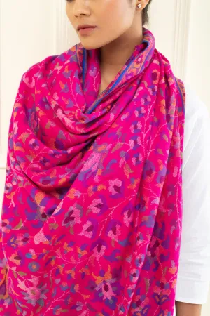 Gulal Hot Pink Floral Kani Jama Pashmina Shawl