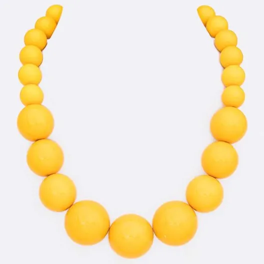 Gumball Bead Necklace in Yellow