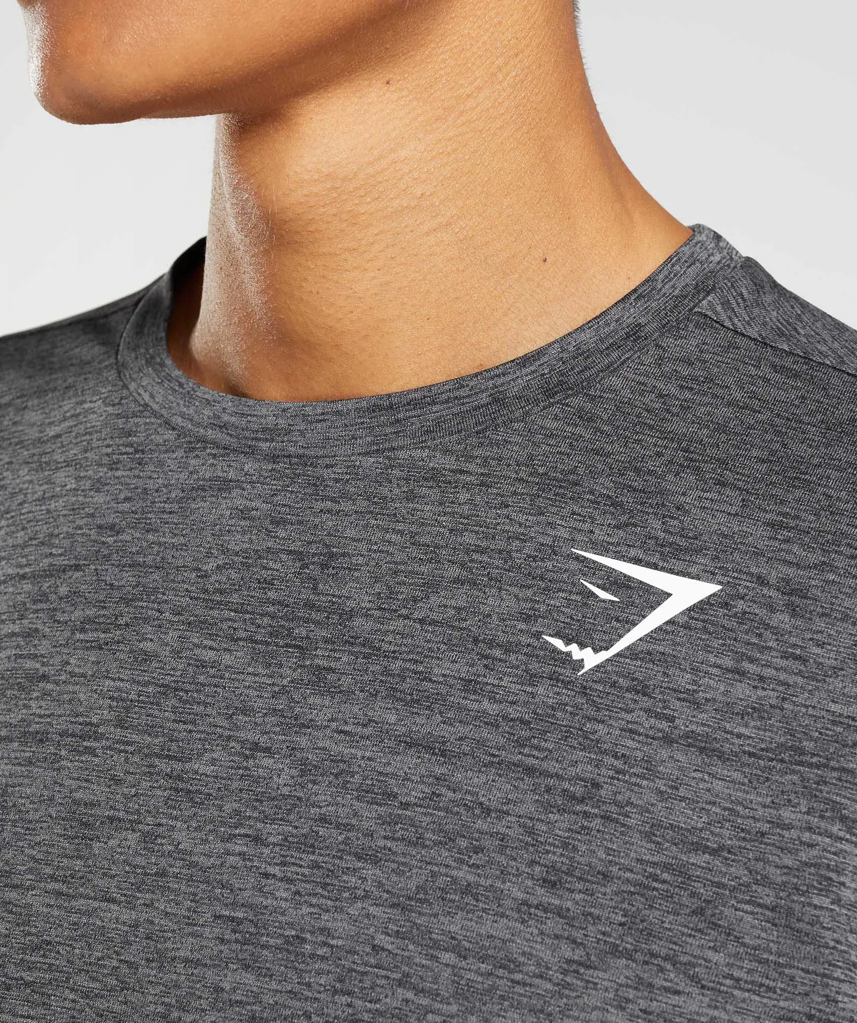 Gymshark Arrival Long Sleeve T-Shirt - Black/Silhouette Grey Marl