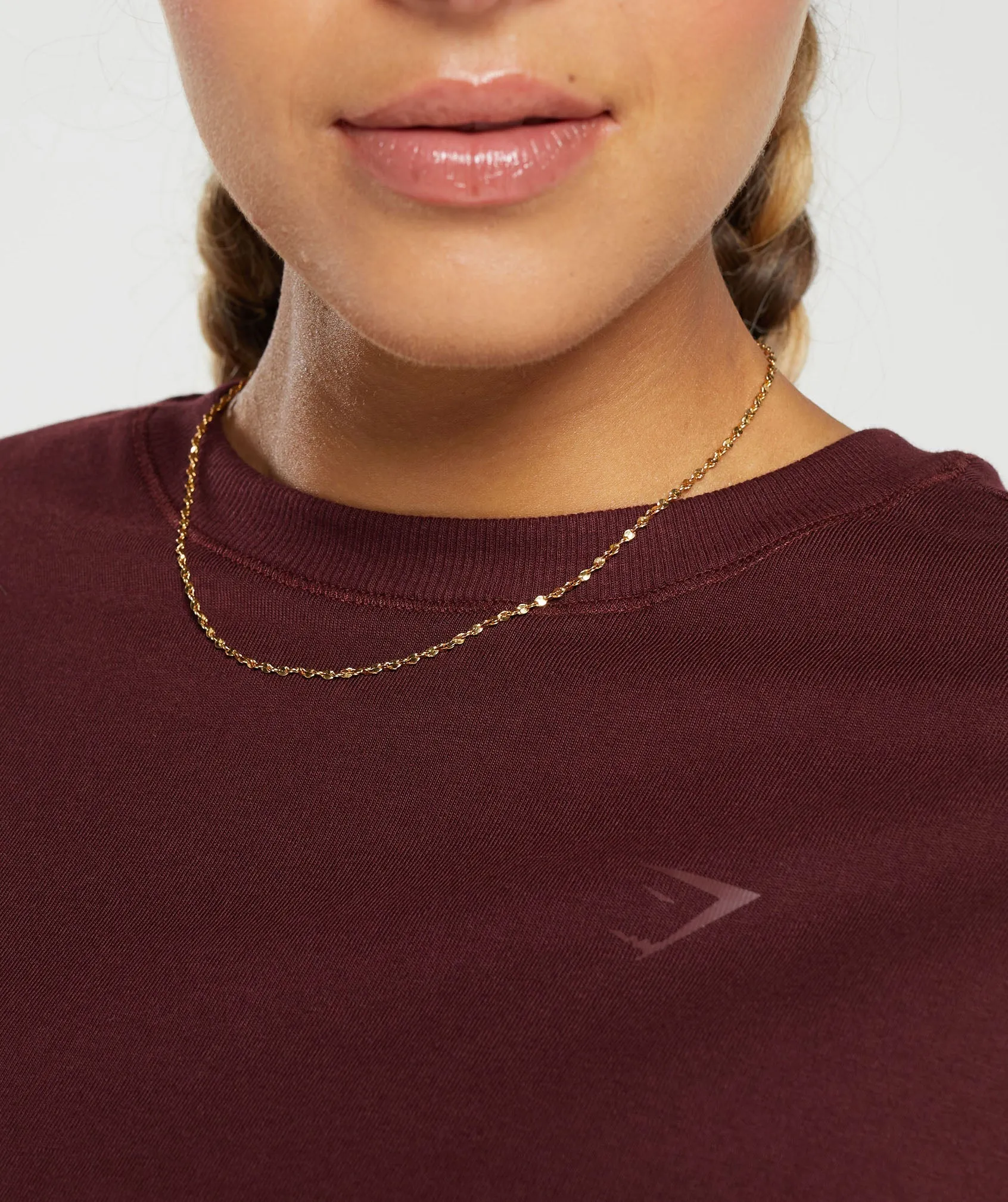 Gymshark Cotton Oversized Long Sleeve Top - Rich Maroon