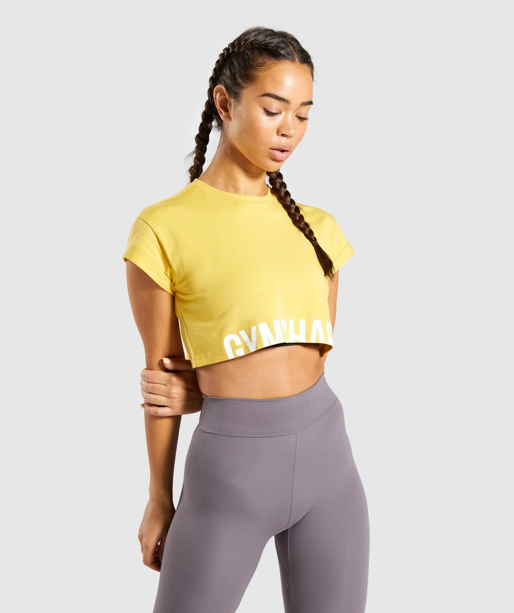 Gymshark Fraction Crop Top - Yellow
