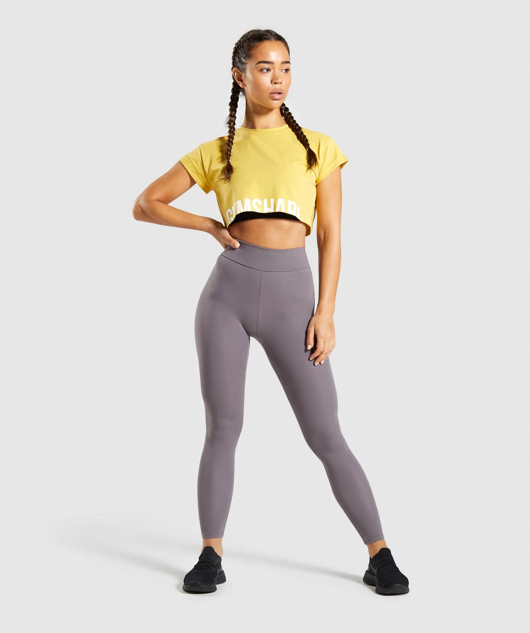 Gymshark Fraction Crop Top - Yellow