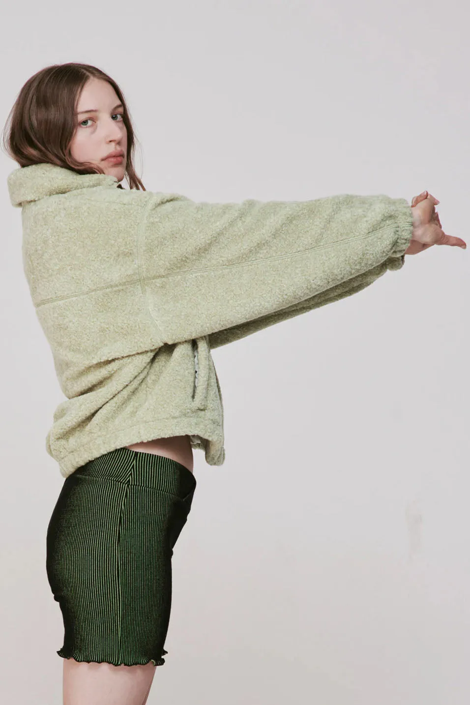 Habitual Zip Through Fleece - Matcha