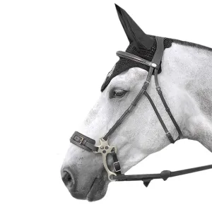 HACKAMORE BRIDLE AND REINS WITH STOPPERS Black
